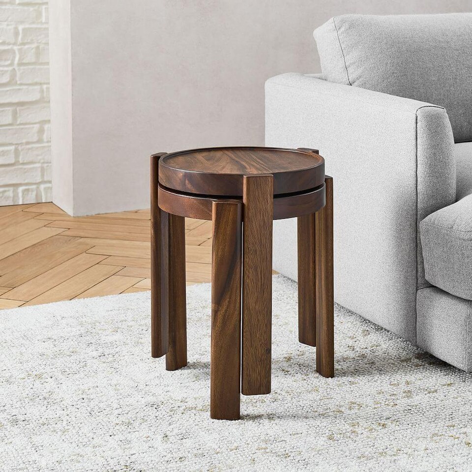 Wood Stacking Side Table west elm United Kingdom